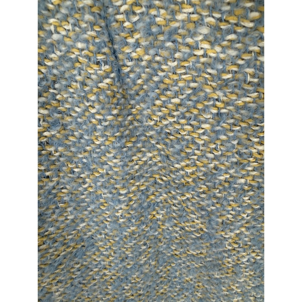 Vintage 50s 60s Glenbrooke Wool Tweed Blue Yellow ILGWU Union Swing Car Coat - Picture 4 of 15